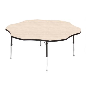 Tuf Top Flower Height Adjustable Classroom Table - 1525 x 430 to 630mm - Maple