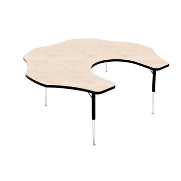 Tuf Top Flower Height Adjustable Classroom Table - 1525 x 430 to 635mm - Maple