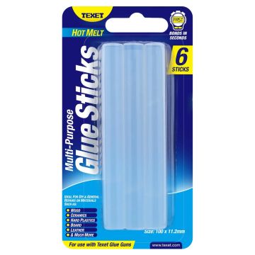TEXET Large Hot Melt Glue Sticks - Pack of 6