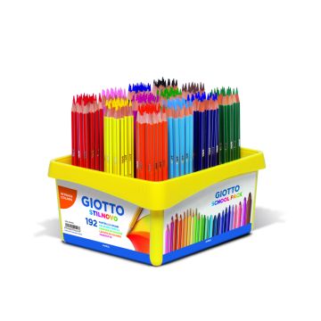 Giotto Stilnovo School Pack Colouring Pencils in Tray - Pack of 192