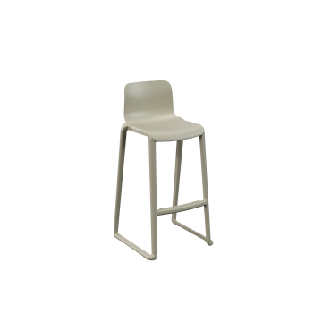 Hatton One Piece Midi Back Stool - Ash Grey