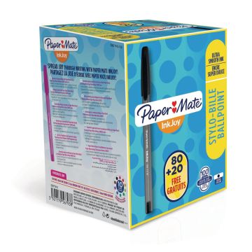 Paper Mate Inkjoy 100 Ballpoint Pen Black - Pack of 100