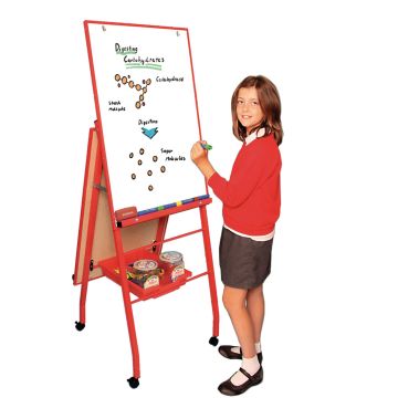 Mobile A-Frame Easel 'Portrait Style' - 1205 x 1860 x 600mm - Red