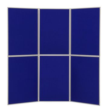 6 Panel Fold-Up Display Screen (With Header) - Blue