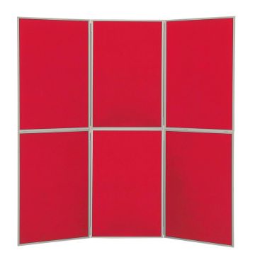 6 Panel Fold-Up Display Screen (With Header) - Red