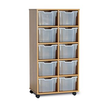 GALT Tall Double Unit - 10 Trays - Mobile - Clear