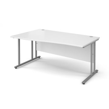 Classmates Left Hand Wave Desk - 1600mm - White