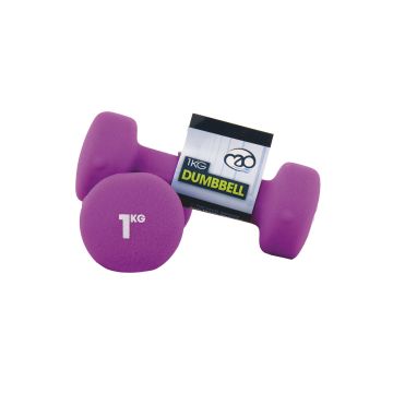 Fitness Mad Neoprene Dumbbells - 1kg - Purple - Pair 