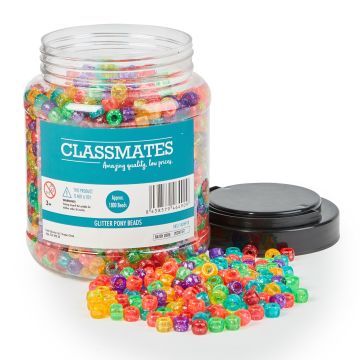 Glitter Pony Beads - Pack of 1800