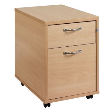 2 Drawer Mobile Pedestal - Beech