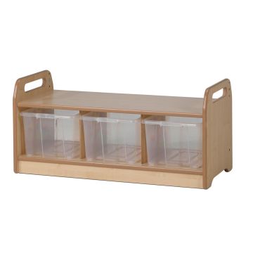 Millhouse Low Level Storage Bench With Clear Tubs
