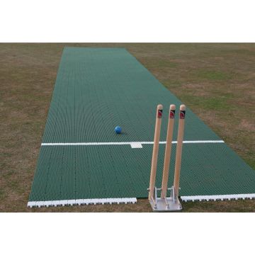 Flicx Cricket Match Pitch Practice Bat End - 7.5 x 1.6m - Green