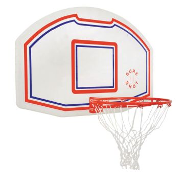 Sureshot Basketball Backboard And Ring Set - White/Red/Blue