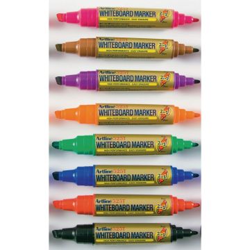 Artline Dual Ended Whiteboard Marker Assorted Bullet/Chisel Tip - Pack of 96