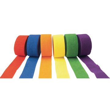 Crepe Paper Streamers - Brights - Pack of 6