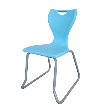 EN40 Skid Base Chair - Grey Frame - Sky Blue
