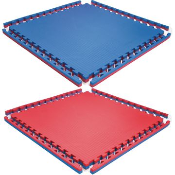 Beemat Reversible Tatami Jigsaw Mat - 1m x 1m x 40mm - Blue/Red