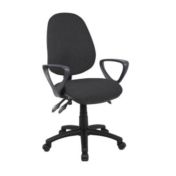 Vantage 3 Lever Fixed Arms Chair - Black
