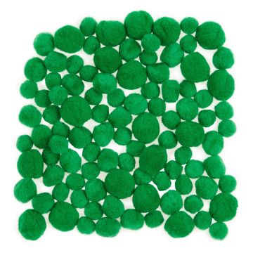Pom Poms - Green - Pack of 100