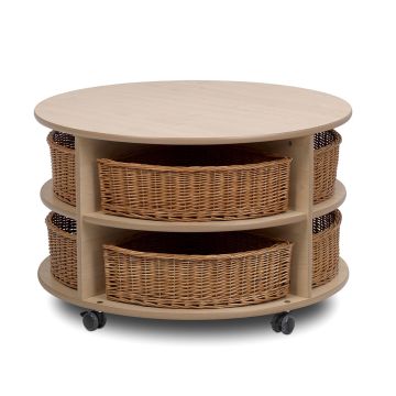 Millhouse Circular Storage Unit and Wicker Baskets