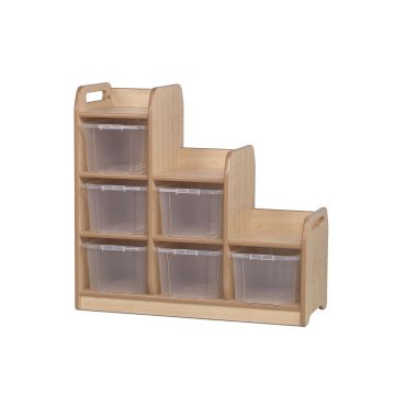 Millhouse Stepped Storage Unit - Left - Clear Tubs