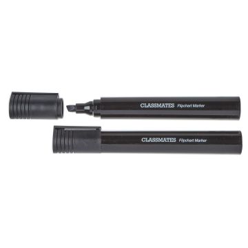 Classmates Flipchart Marker Black Chisel Tip - Pack of 10