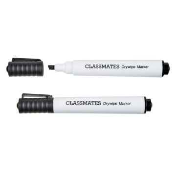 Classmates Whiteboard Marker Black Chisel Tip - Pack of 10