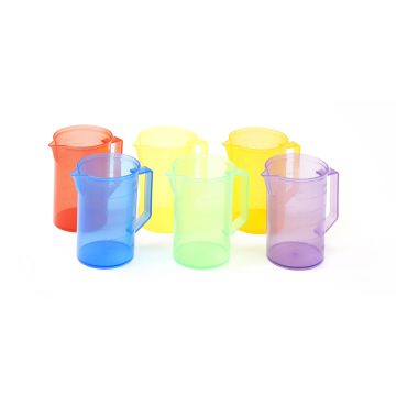 Transparent Coloured Jugs - Pack of 6