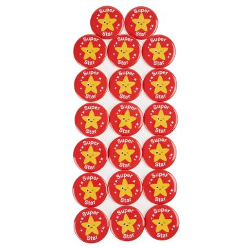Gold Star Badges 38mm - Pack of 20