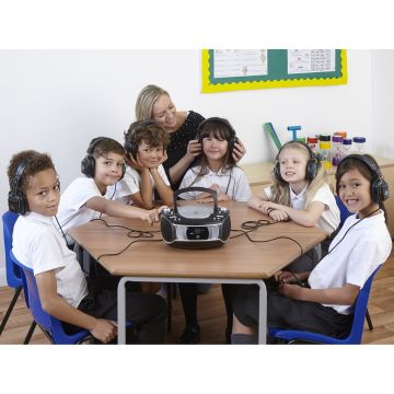 Group Listener With 6 Education Headphones 