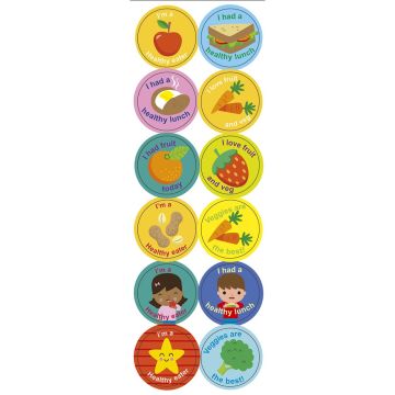 Healthy Eating Stickers 24mm