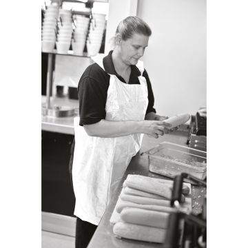 Disposable Apron No Pocket - One Size - White - Pack of 200