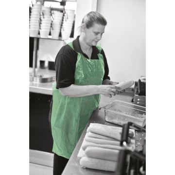 Disposable Apron No Pocket - One Size - Green - Pack of 200