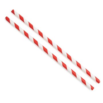 Paper Straw - Red Stripe 6mm - Pack of 250