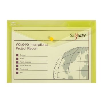 Snopake A4 Popper Wallets Yellow - Pack of 25