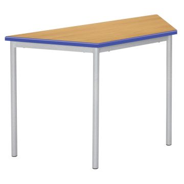 RT32 Trapezoidal Table - 1100 x 550 x 460mm - Beech/Blue