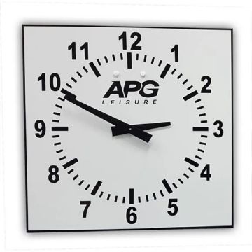 AGP Time of Day Clock - White/Black-100cm