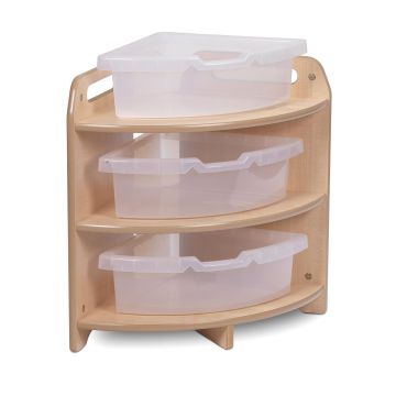Millhouse Tall 90 Degree Corner Unit With 3 Clear Tubs