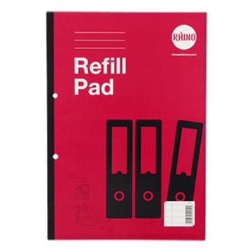 Rhino A4 Refill Pads 80 Pages 8mm Rul Margin Red - Pack of 6