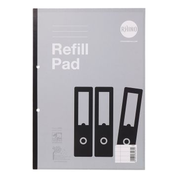 Rhino A4 Refill Pads 80 Pages 8mm Ruled Red - Pack of 10
