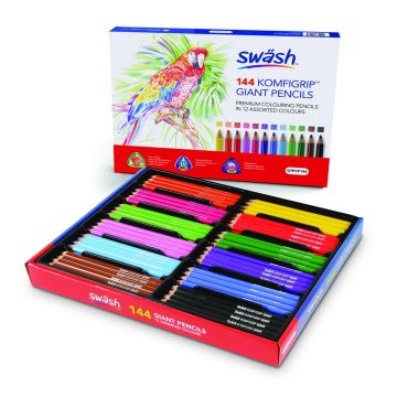 Swash Colour Pencil Komfi Giant Assorted - Pack of 144