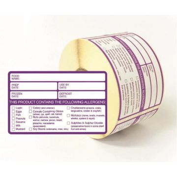 Allergen Removable Use By Label 2 x 4