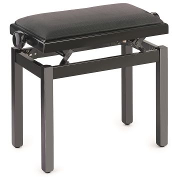 Stagg PBF39 height adjustable piano stool - Polished black With black dralon seat