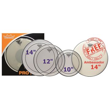 Remo Pinstripe Pro Pack Clear Drum Skins - 10"/12"/14"