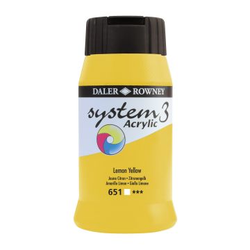 Daler-Rowney System3 Acrylic Paint - 500ml - Lemon Yellow