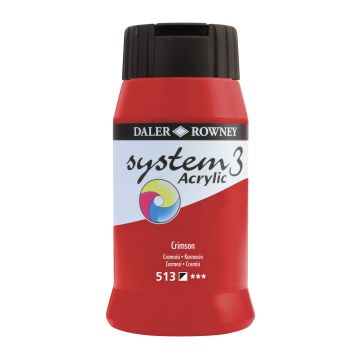 Daler-Rowney System3 Acrylic Paint - 500ml - Crimson