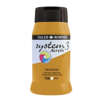 Daler-Rowney System3 Acrylic Paint - 500ml - Pale Gold