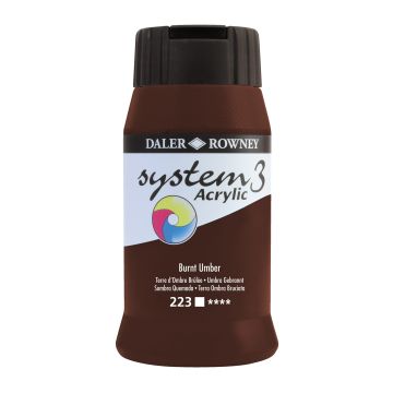 Daler-Rowney System3 Acrylic Paint - 500ml - Burnt Umber