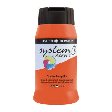 Daler-Rowney System3 Acrylic Paint - 500ml - Cadmium Orange
