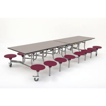Rectangular 16 Seat Table - Wine - Grey